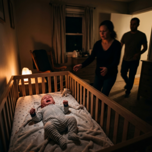 Bebé llorando en su cuna por la noche - despertares nocturnos frecuentes